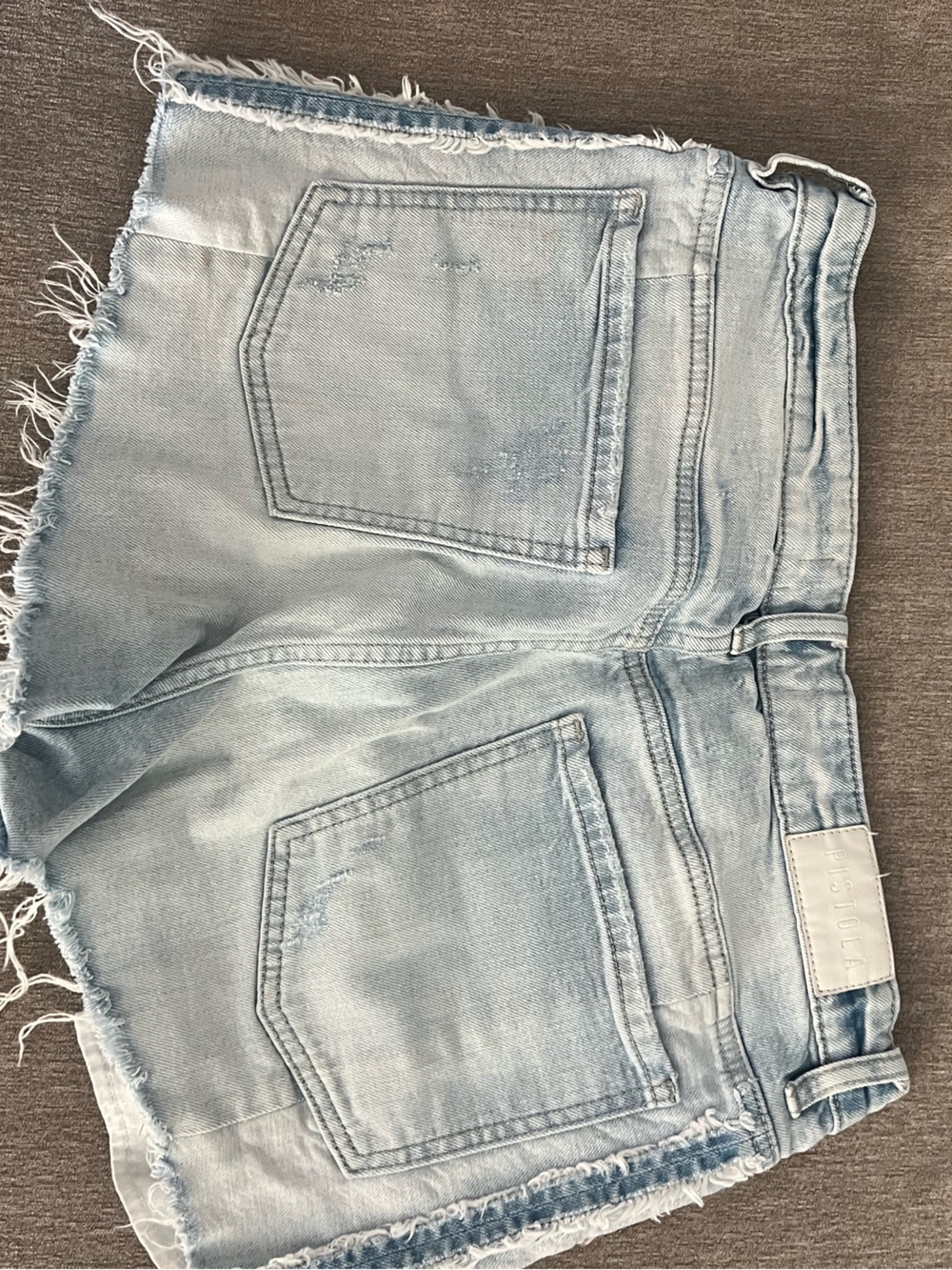 pistola Light Wash Frayed Denim Shorts - Picture 2 of 4